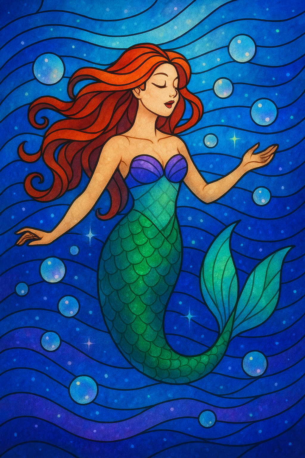 A Happy Mermaid - Full Canvas 5D Diamond Painting Kit