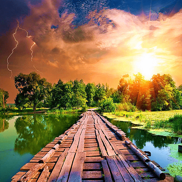 Wooden Bridge Sunset