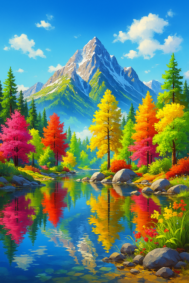 Autumn Cascades - Full Canvas Nature DIY 5D Diamond Painting Kit