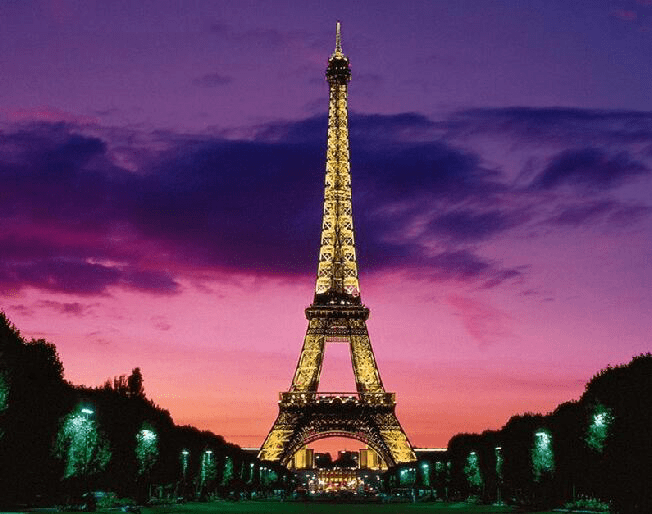 Eiffel Tower Pink Sunset