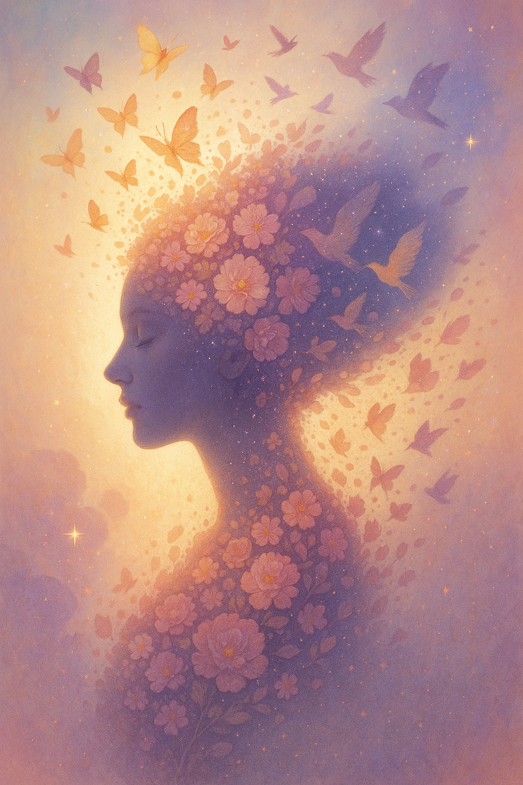 Ethereal Bloom- Full Canvas 5D Diamond Painting Kit