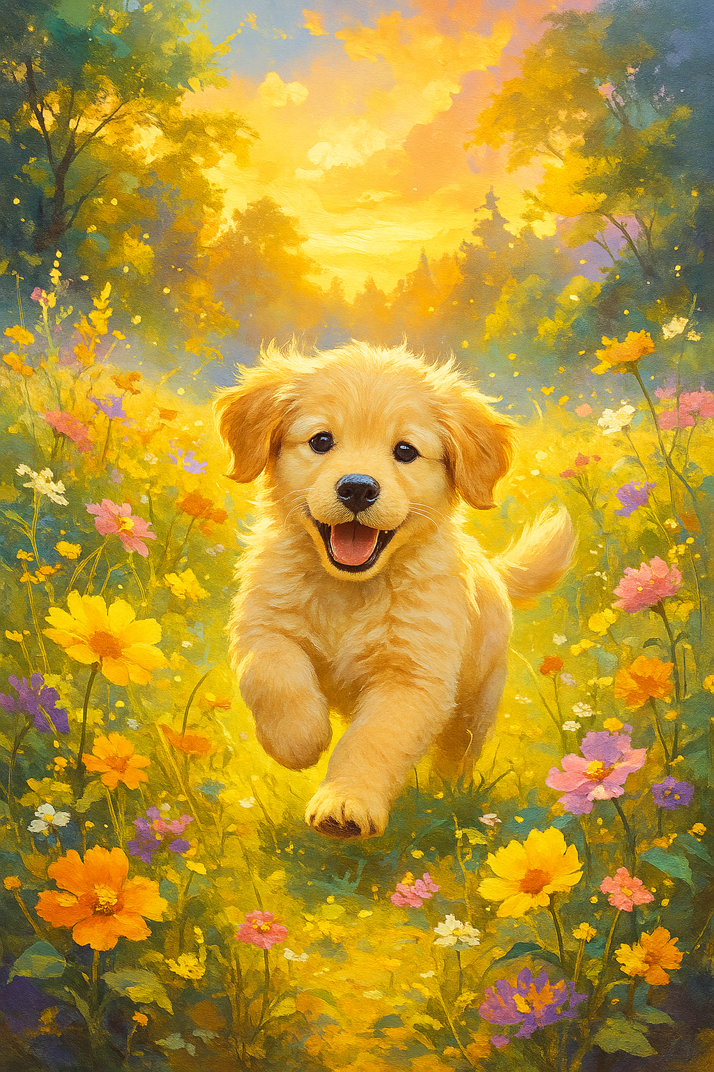 Golden Retriever in a Summer Dream