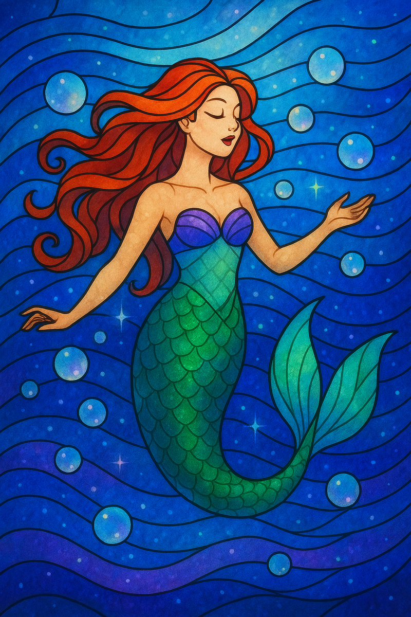 A Happy Mermaid - Full Canvas 5D Diamond Painting Kit