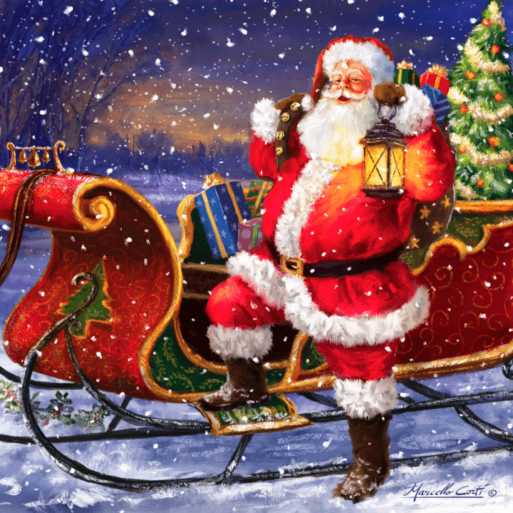 Santa Boarding Sleigh