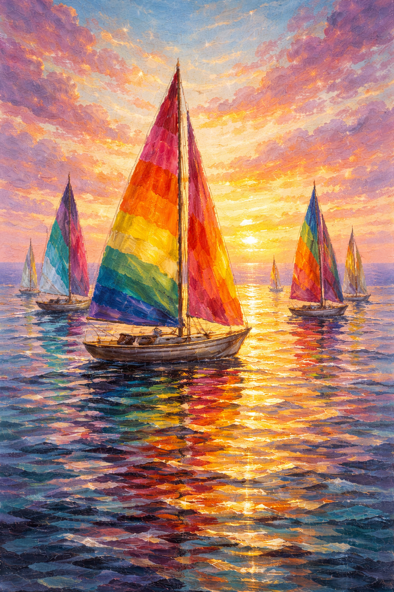 Sunset Sail - Full Canvas 5D Diamond Painting Kit